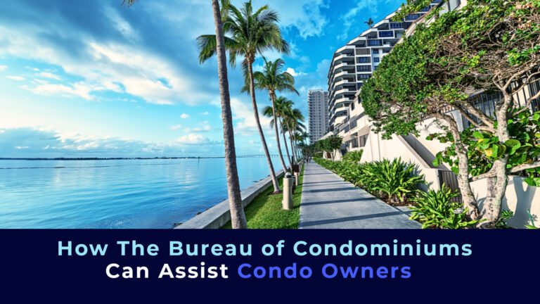 A picture of a condo facing in the border of ocean water with the title "How The Bureau of Condominiums Can Assist Condo Owners"